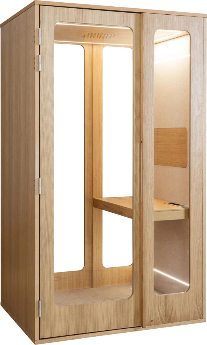 Cabine acoustique Haven Focus, coloris Chêne
